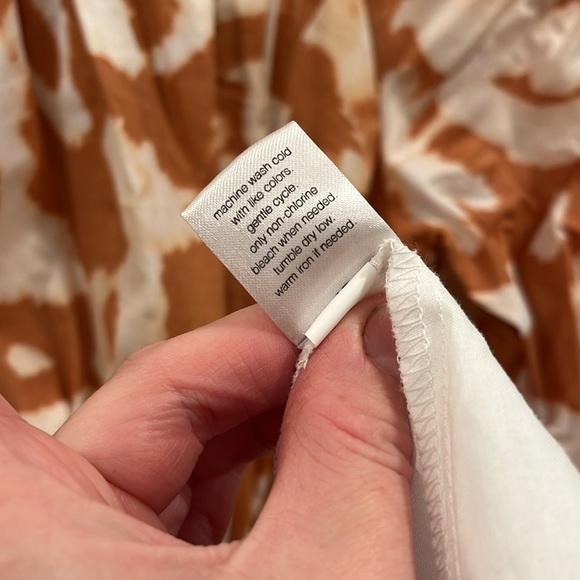 Elizabeth & James Uptown Dayglow Cotton Orange and White Abstract Tie Dye Dress - Picture 6 of 11